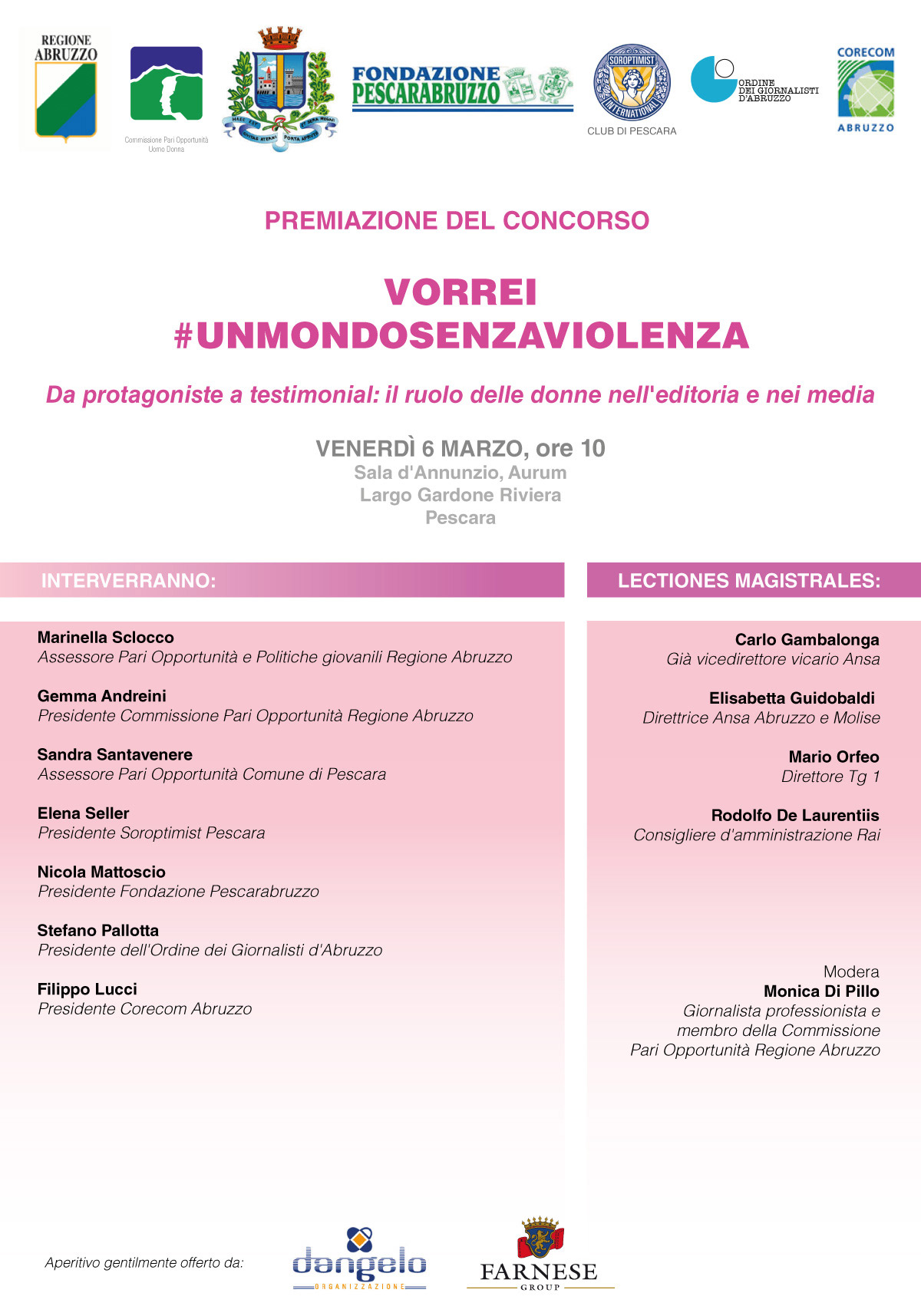 Regione Abruzzo: premiazione domani, vorrei #unmondosenzaviolenza