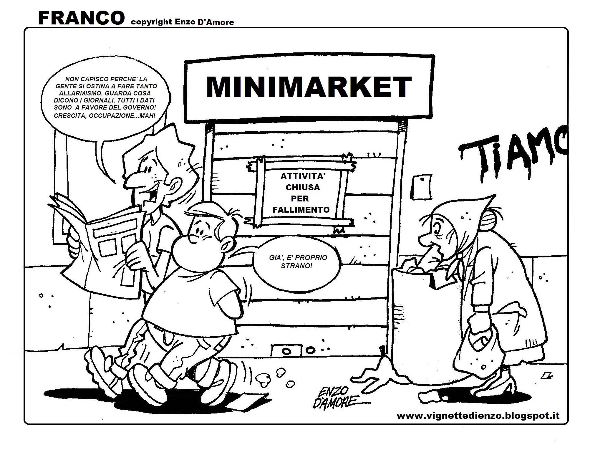 Enzo D’Amore: la vignetta satirica della “finta ripresa” del Paese