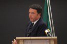 Italian PM Matteo Renzi in L'Aquila