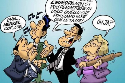 “Renzi sfida l’Europa”, la vignetta satirica di Enzo D’Amore