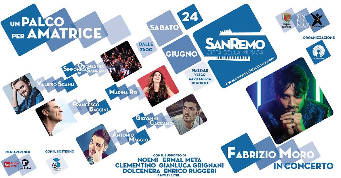 Un Palco per Amatrice, 24 giugno a Sanremo