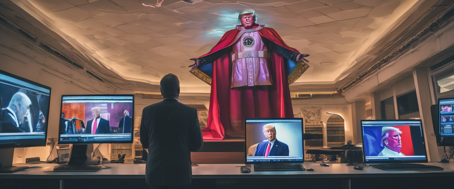 Le immagini autocelebrative di Donald Trump: l’ultima lo ritrae come Superman presidente