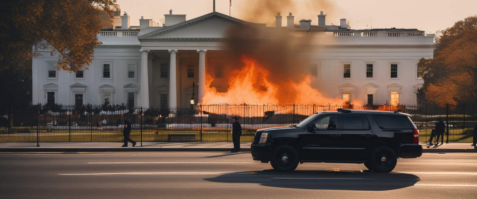 Auto del Secret Service in fiamme blocca il traffico attorno alla Casa Bianca; stallo nell’Ovale spinge gli Usa sul punto dello shutdown