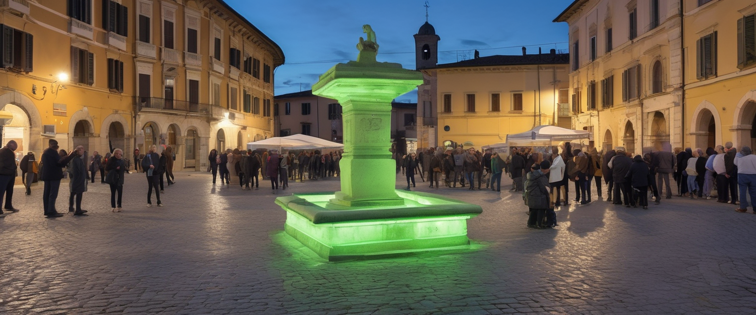 La Fontana Luminosa si colora di verde per la Giornata Mondiale della Salute Mentale