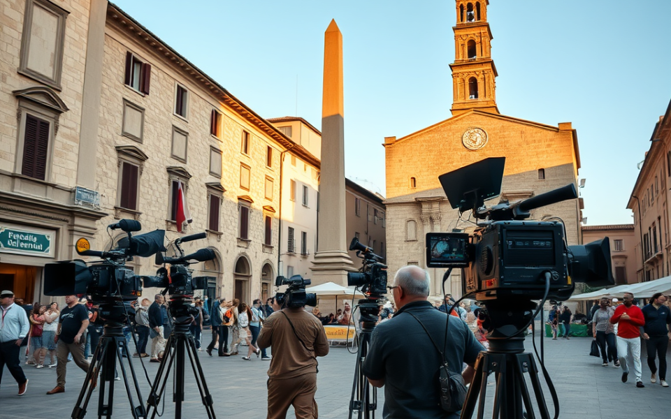 Tagliacozzo in gara per ‘Il Borgo dei Borghi’: le riprese Rai in Piazza dell’Obelisco